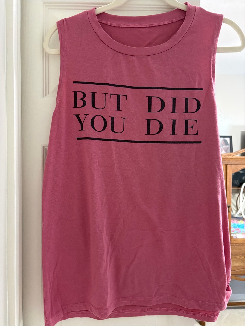 Amazon Pink Sleeveless Graphic Tank - Black Text